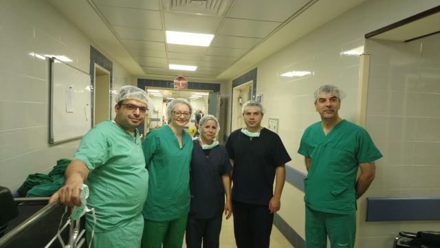 At Rafidia Hospital, the three visiting surgeons operated on four breast cancer patients alongside the local surgeons
