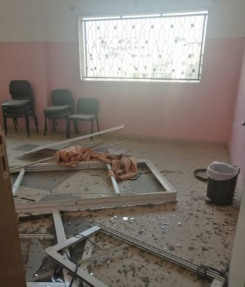 Damage inside the clinic